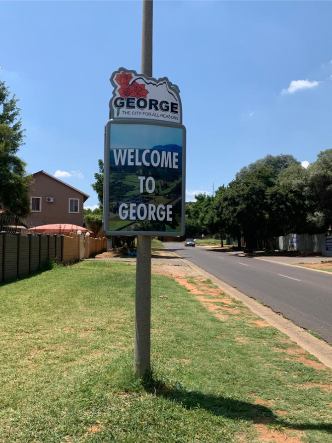 Street Pole Frame with City Info Hood in George